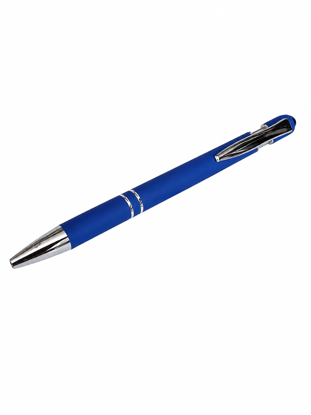 Blue ball point pen with stylus tip