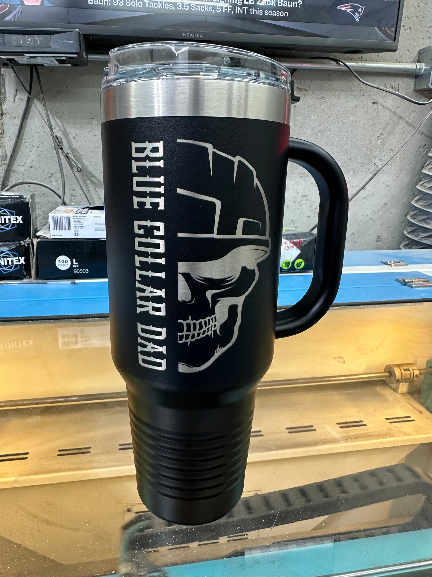 Blue collar dads 40oz Travel Mug