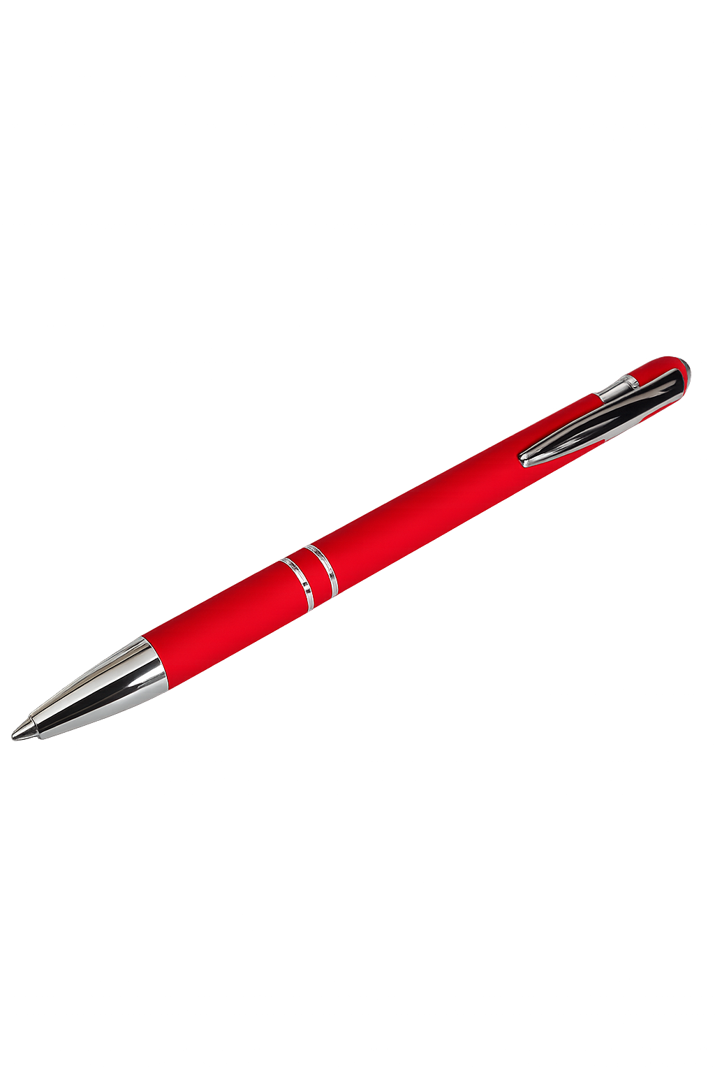 Red ball point pen with stylus tip
