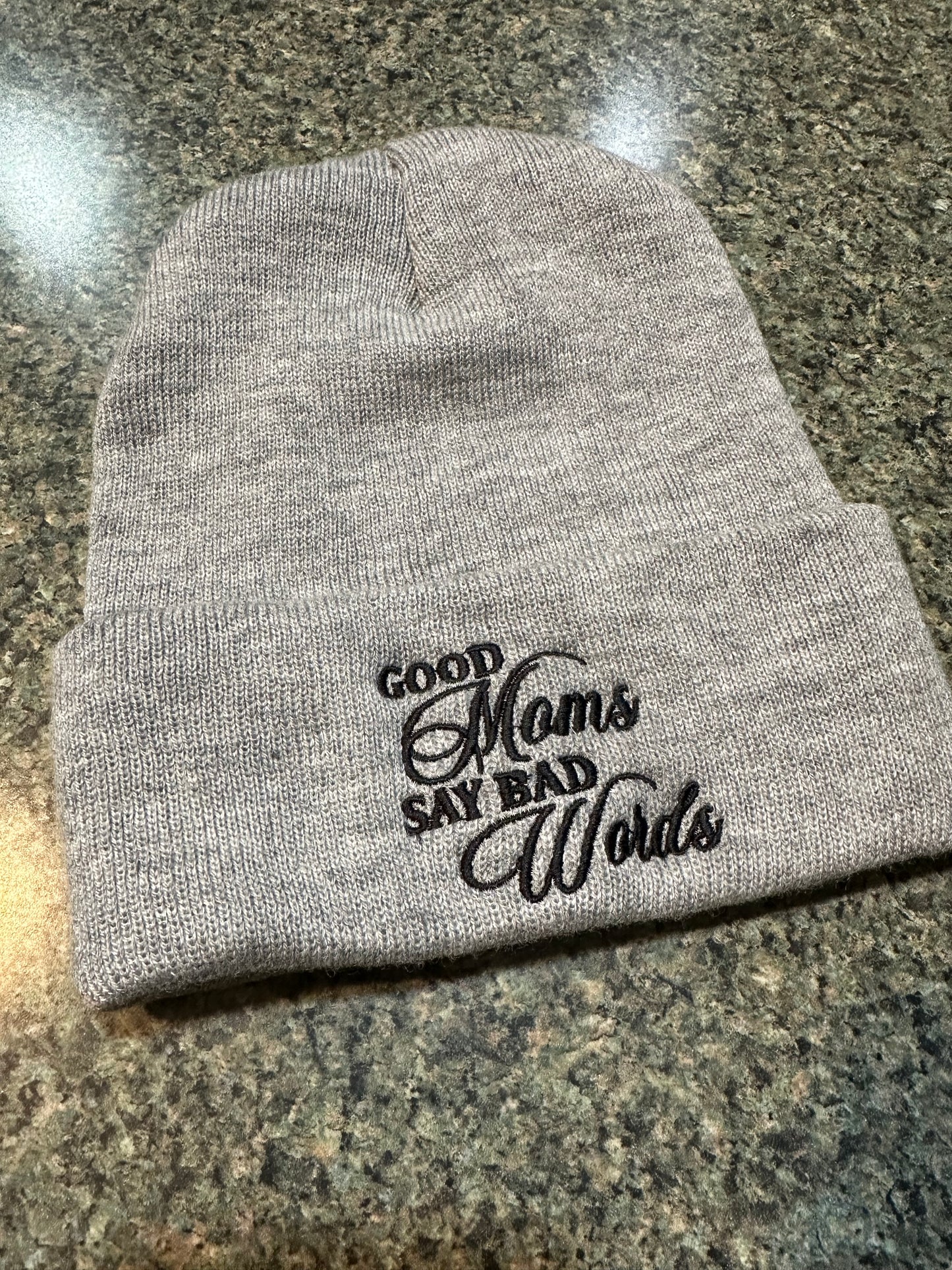 Good Moms Say Bad Words embroided beanie hat