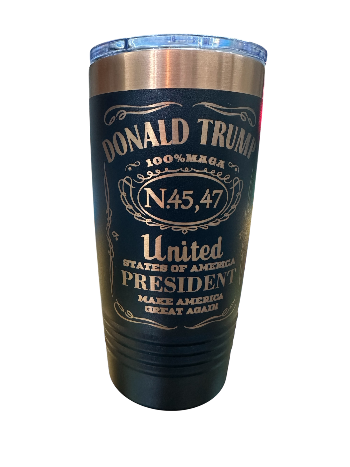 Trump 45 & 47 whiskey inspired tumbler