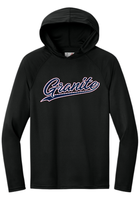 Granite Ball Club Script  performance long sleeve hooded tshirt