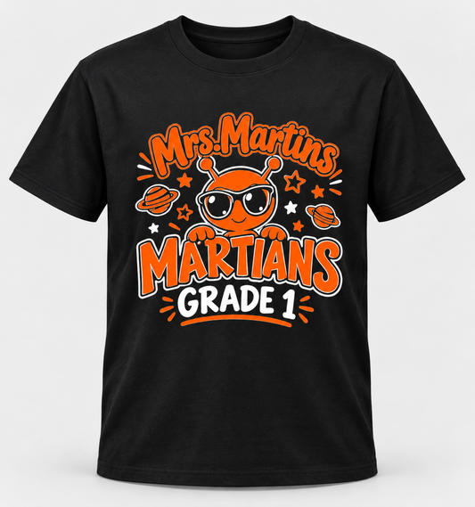 Mrs Martins Martians 1st Grade Tshirt