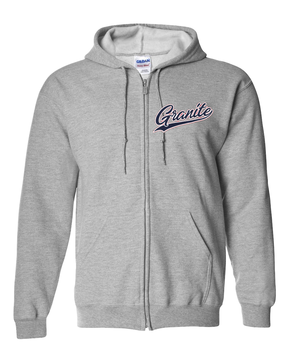 Granite Script Heavy Blend full zip On Deck hoodie