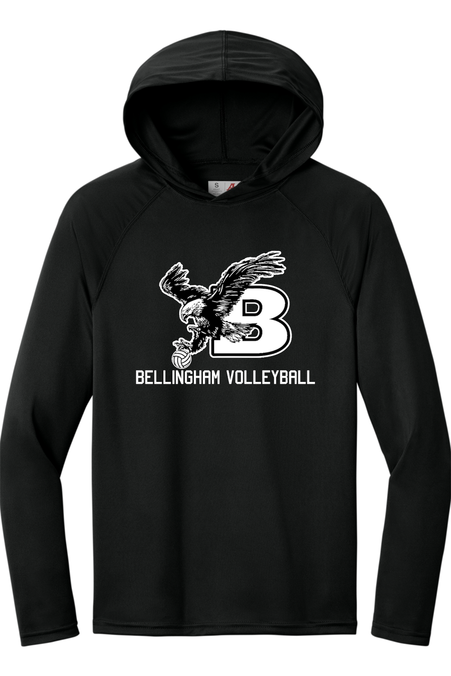 Bellingham Volleyball Dig performance long sleeve hooded tshirt