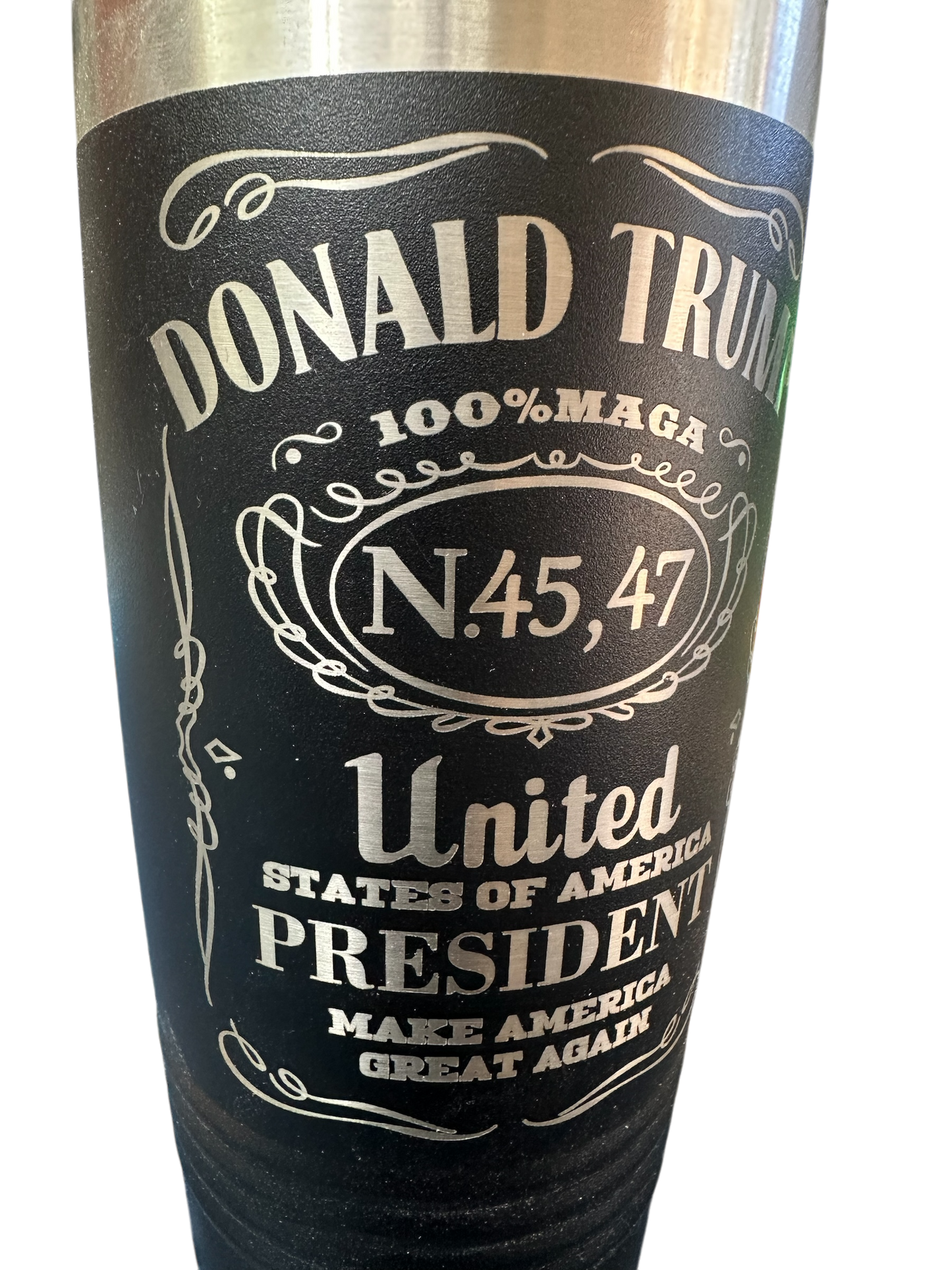 Trump 45 & 47 whiskey inspired tumbler