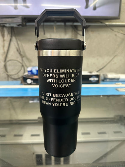 Freedom 30oz stainless steel double sided engraved water bottles