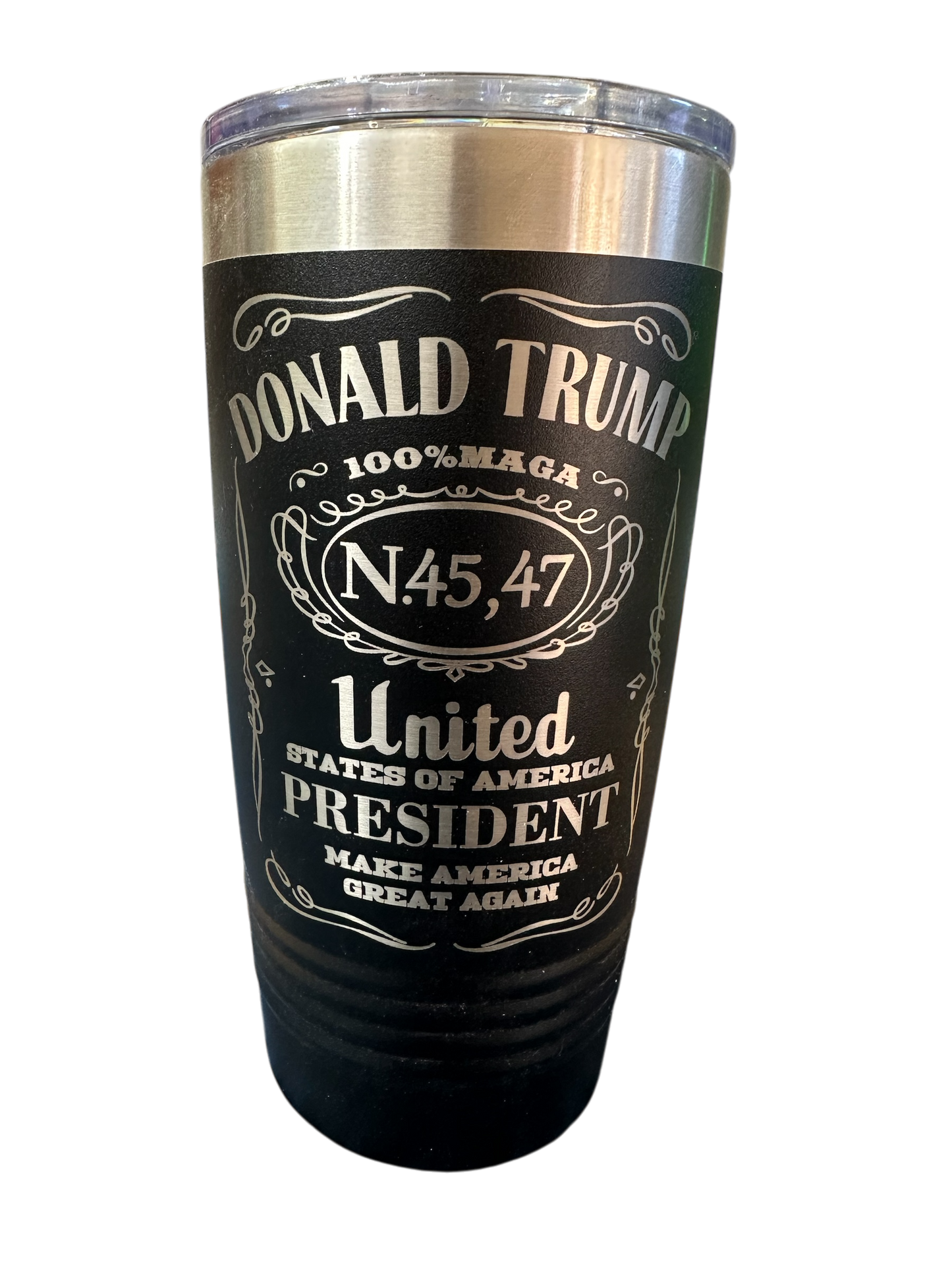 Trump 45 & 47 whiskey inspired tumbler