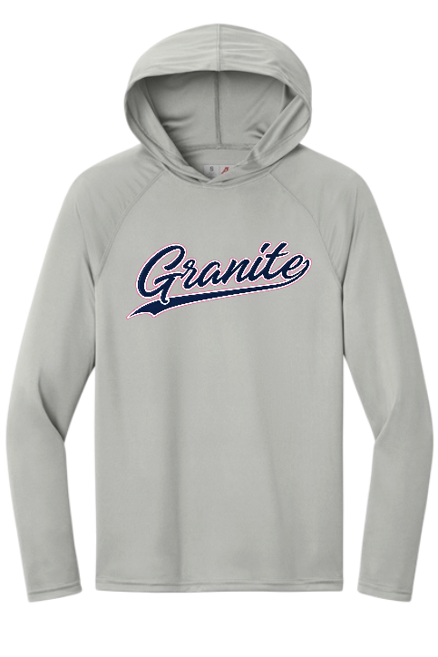 Granite Ball Club Script  performance long sleeve hooded tshirt
