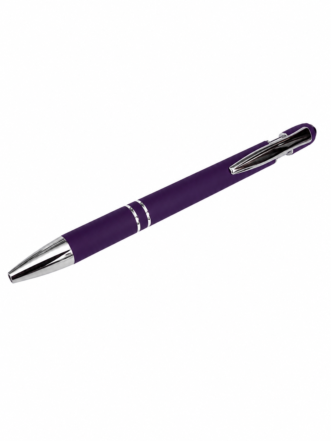 Purple ball point pen with stylus tip