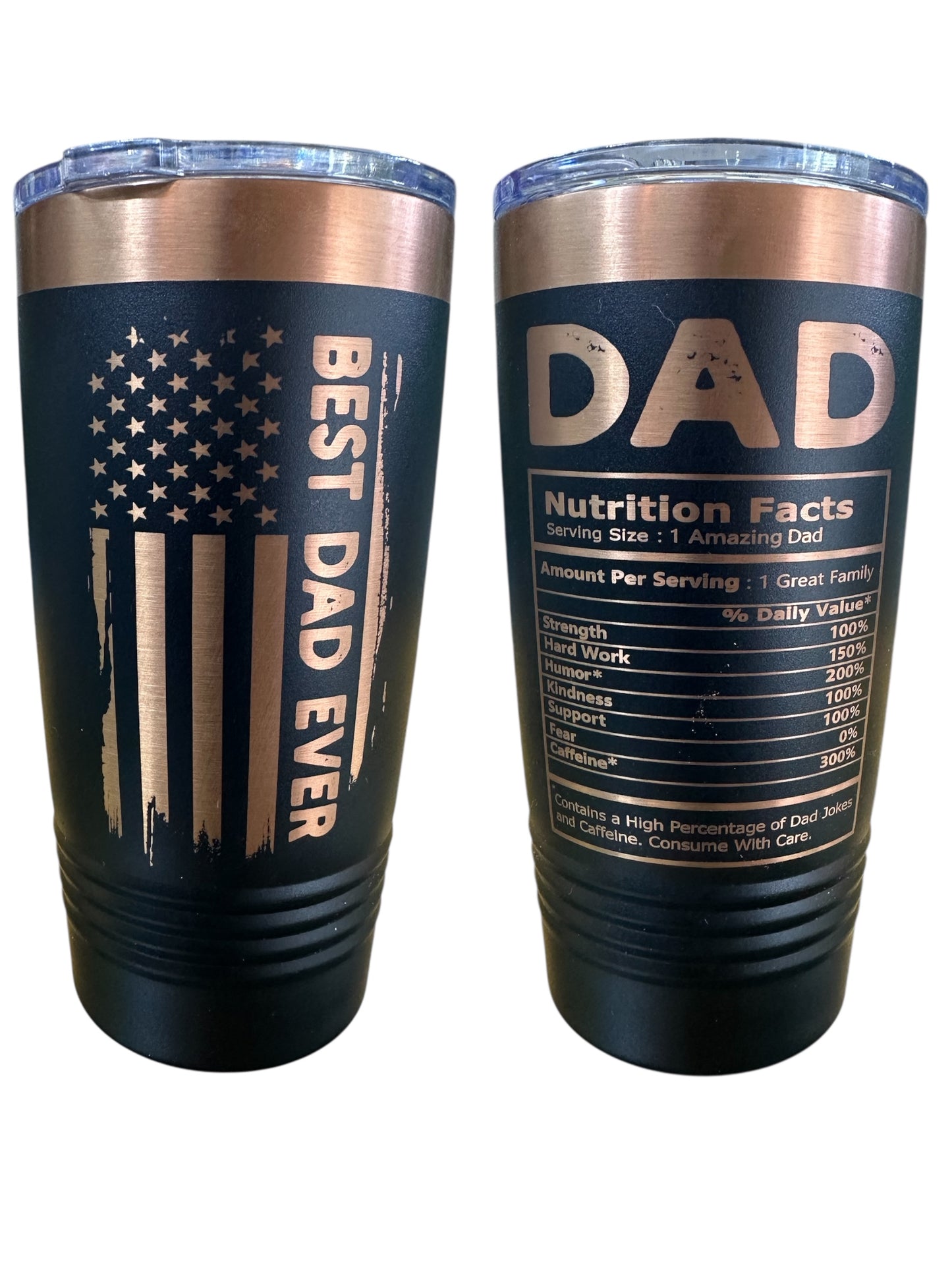 Best Dad Ever 2 sided Laser engraved coffee tumbler
