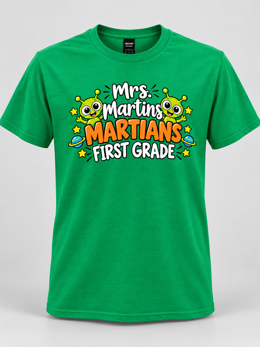 Mrs Martins Martians 1st Grade Tshirt