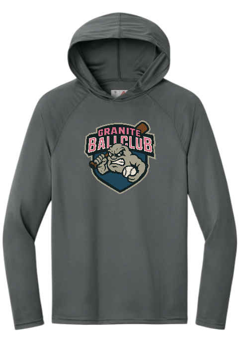Granite Ball Club Logo performance long sleeve hooded tshirt