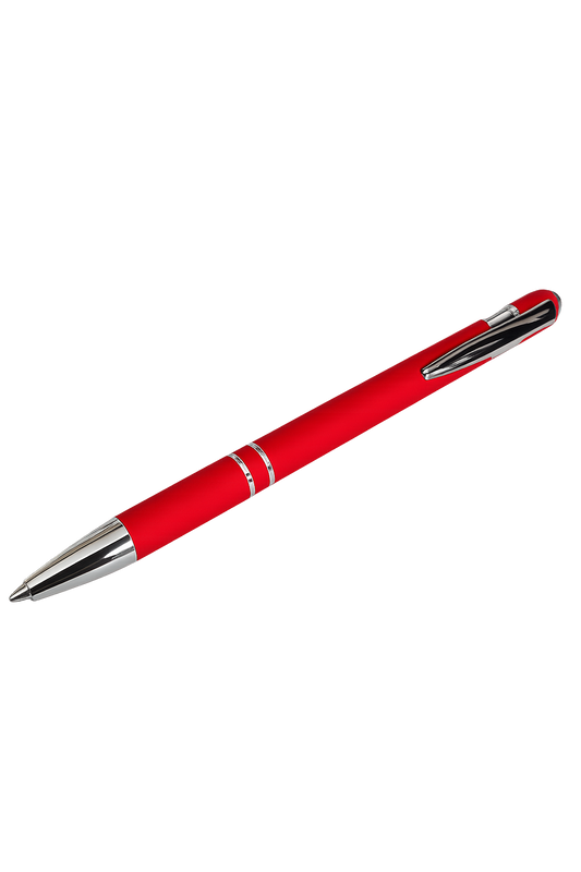 Red ball point pen with stylus tip