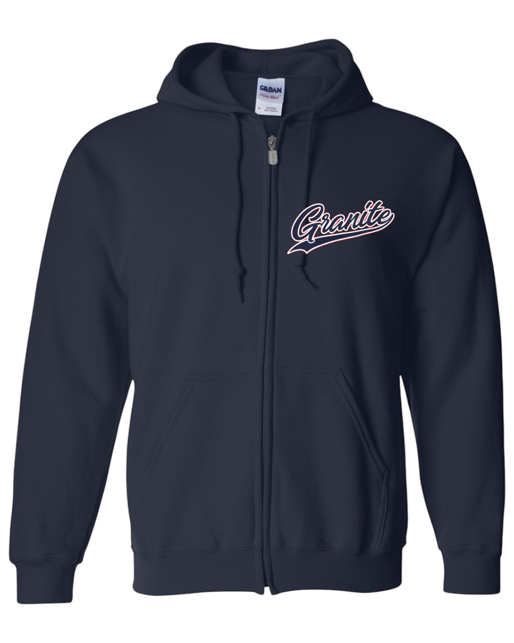Granite Script Heavy Blend full zip On Deck hoodie