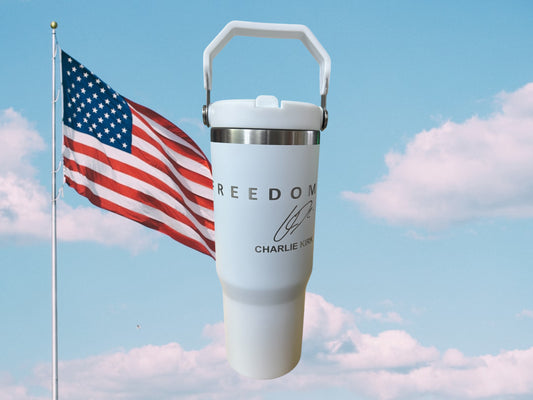 Freedom 30oz stainless steel double sided engraved water bottles