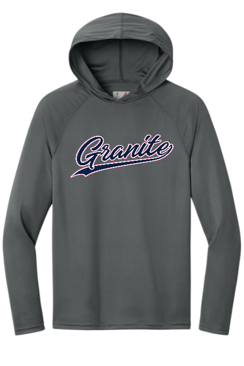 Granite Ball Club Script  performance long sleeve hooded tshirt